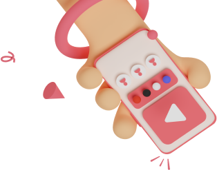 Hand with pink mobile